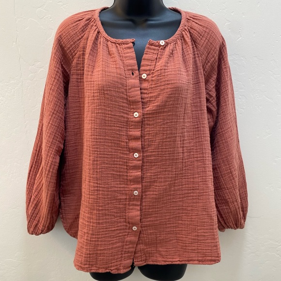 Gap Button Front Balloon Sleeve Blouse Size XS - Picture 1 of 8